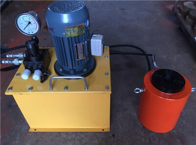 200 ton hydraulic cylinder with electric pump for a shop press