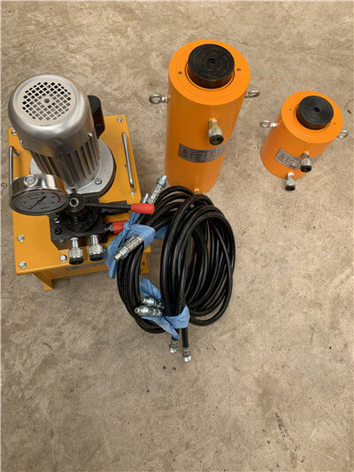 hydraulic jack with small electrical unit for lifting