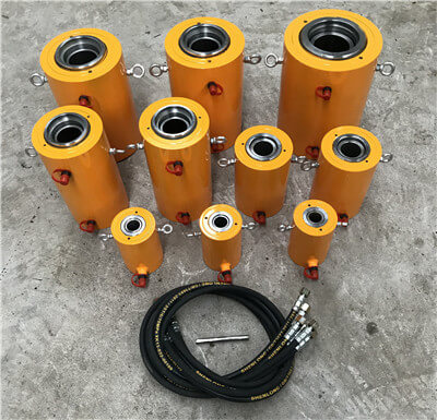 Hydraulic jack hollow plunger