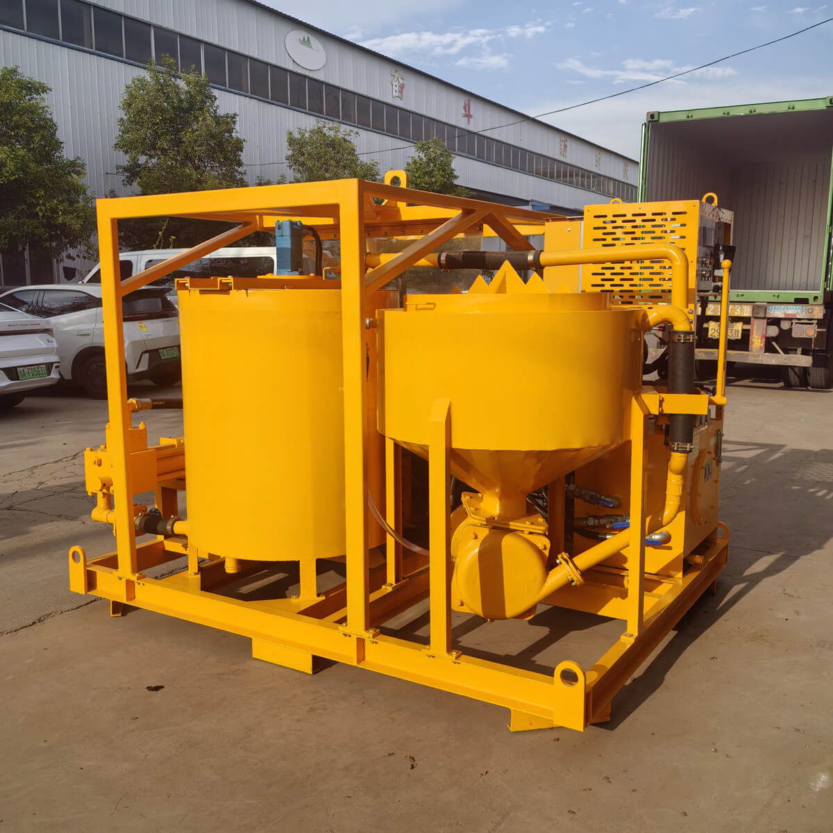 Foundation grouting mixing and pumping plant