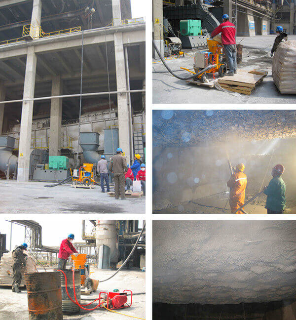 refractory gunning machine for cement lime plant