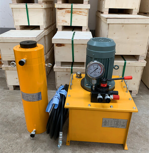 100T Hydraulic cylinder and eletric oil pump for lifiting