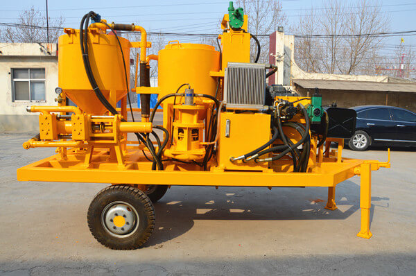 wheel mounted electric driven grout mixture machine