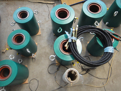 prestressed jack and pump for prestressed concrete slabs