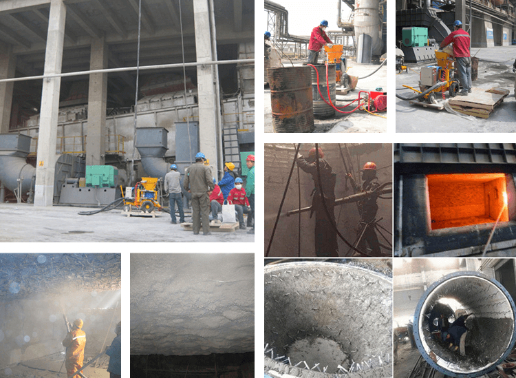 refractory shotcrete machine application